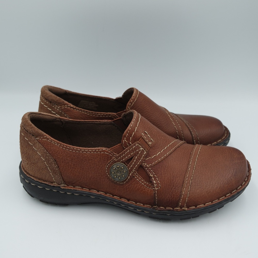 Earth Origins Elsie Womens Brown Leather Suede Slip On Loafers Shoes 7M - Picture 4 of 10